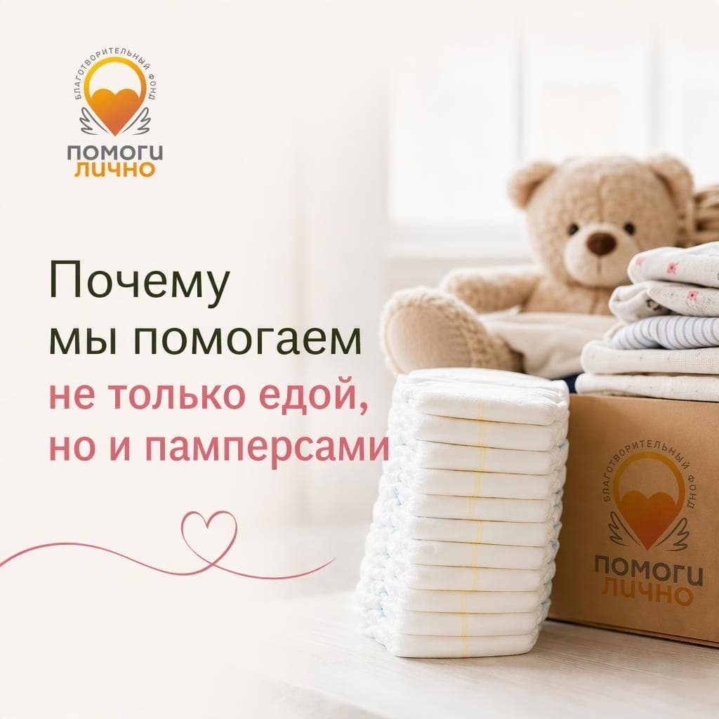 Почему мы помогаем не только едой, но и памперсами